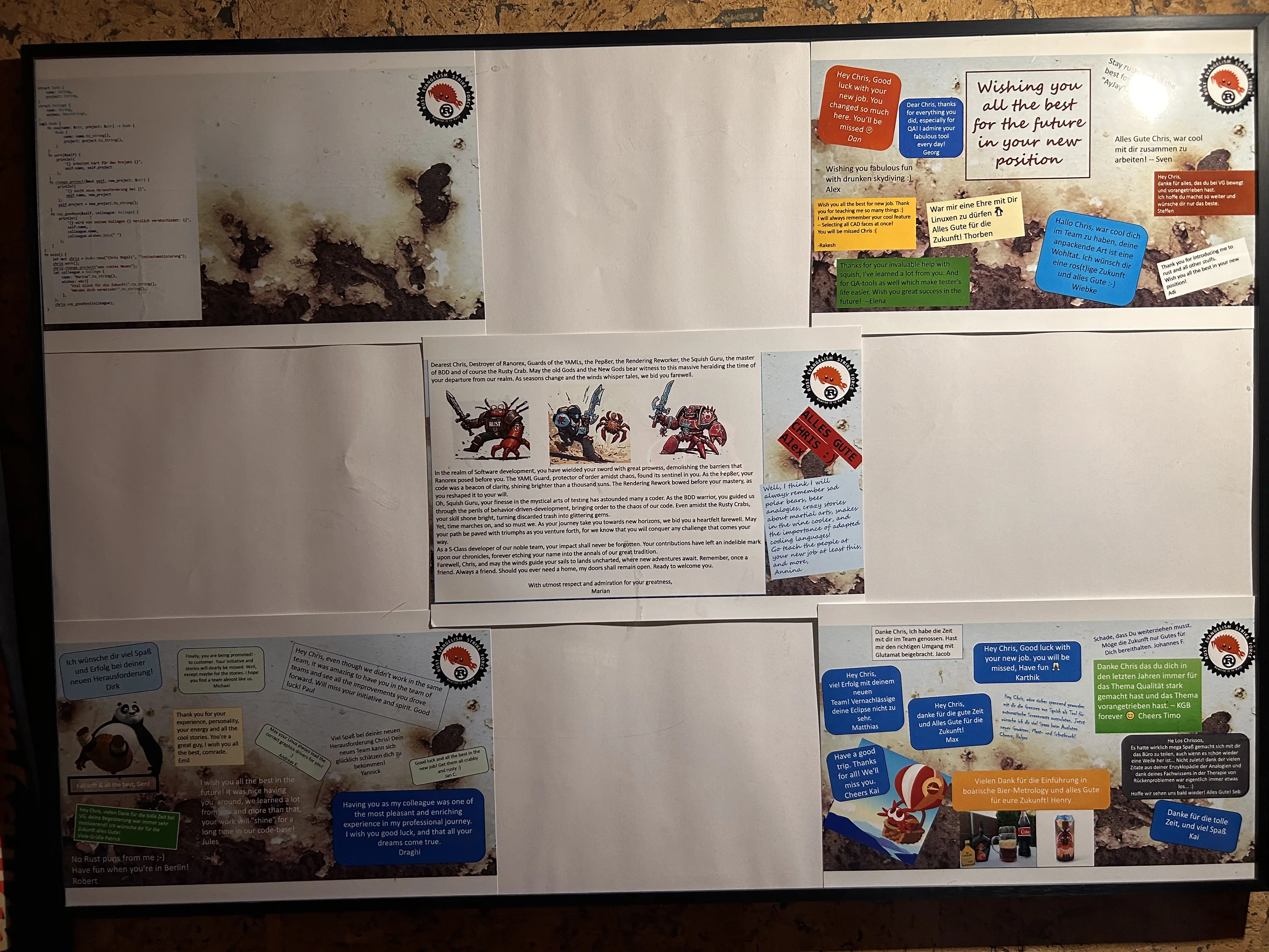 Farewell gift from Hexagon colleagues with best wishes and anecdotes